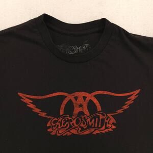 Aerosmith Band Casual Crew Neck Graphic T-Shirt Adult Mens Size Small S Black